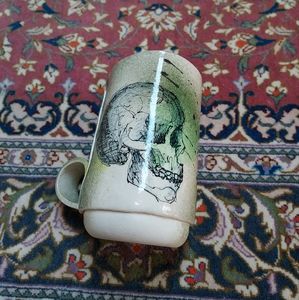 Artist Made Green Skull Ceramic Mug